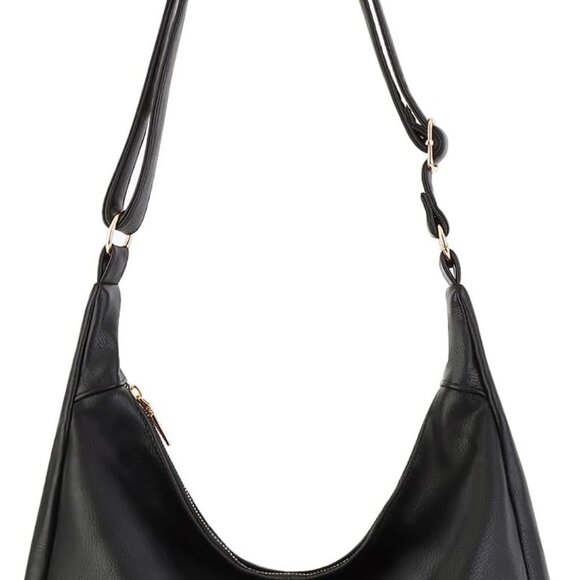 Hobo Bags for Women Foldable Vegan Leather Tote Bag Stylish Slouchy Shoulder B